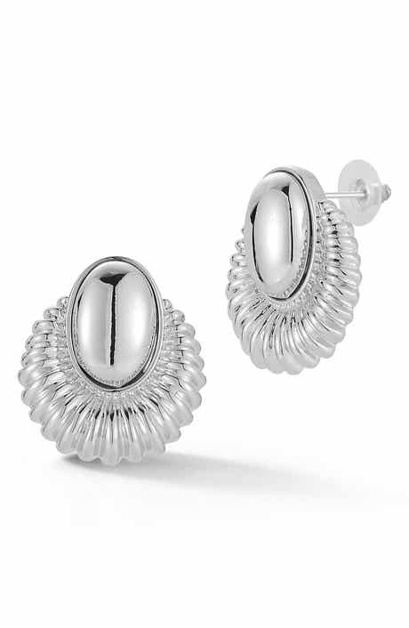 GLAZE JEWELRY Oval Halo Stud Earrings