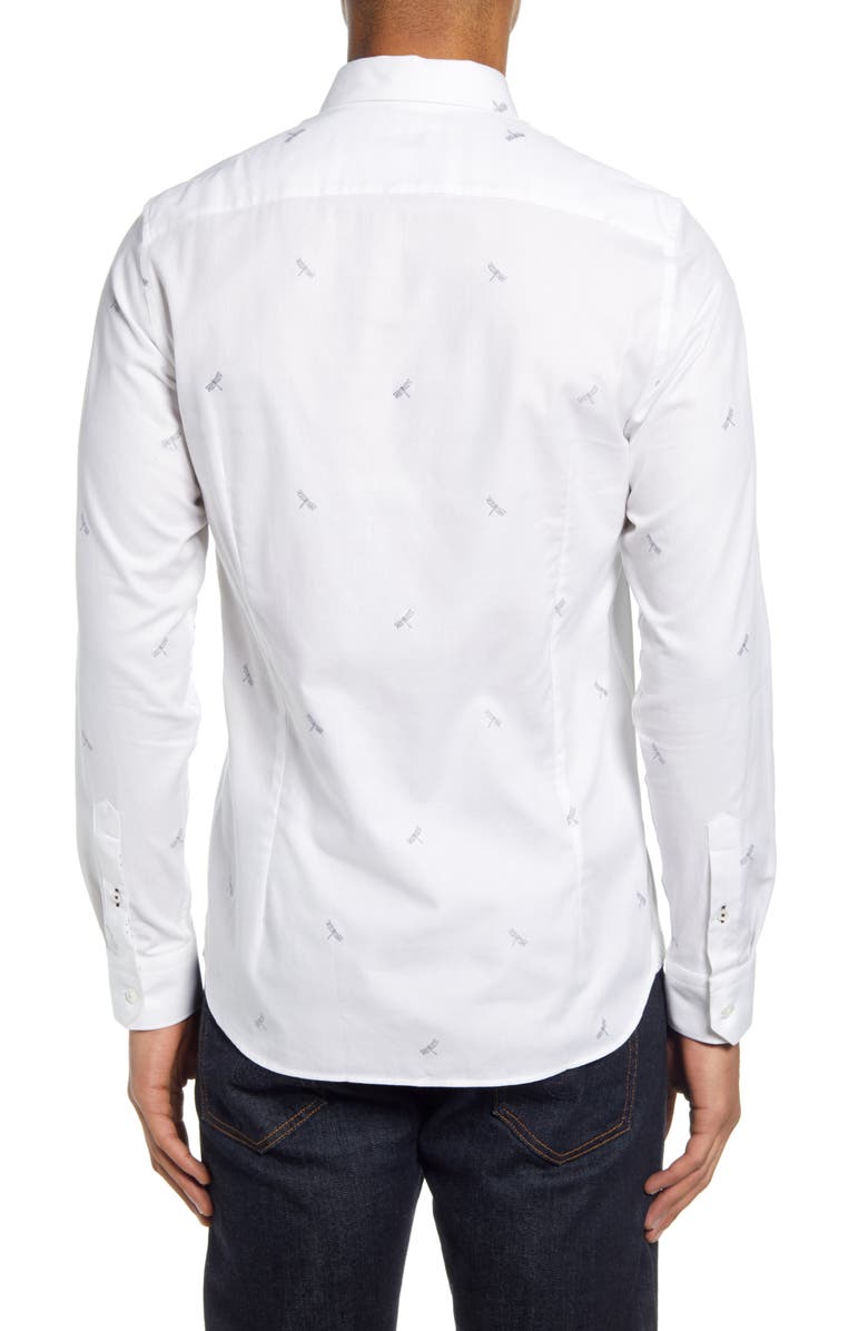 Ted Baker London Nowhy Dragonfly Print Button-Up Shirt, Alternate, color,