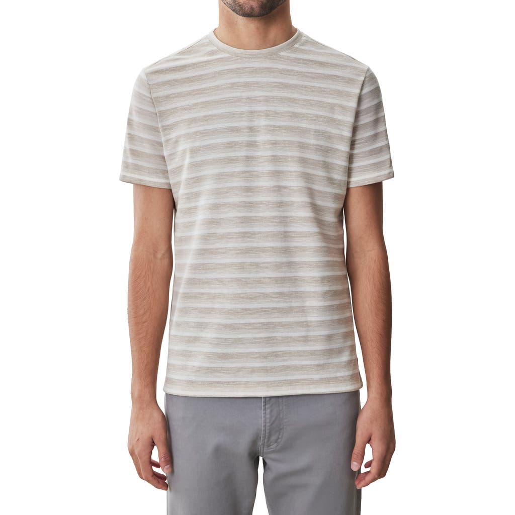 Robert Barakett Hockney Stripe Short Sleeve Crewneck T-shirt In Tan