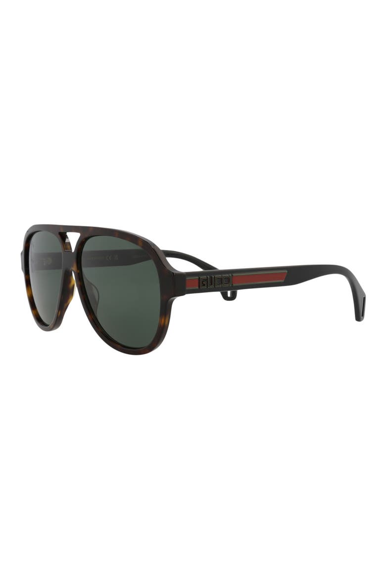 58mm Pilot Sunglasses, Alternate, color, HAVANA BLACK GREEN