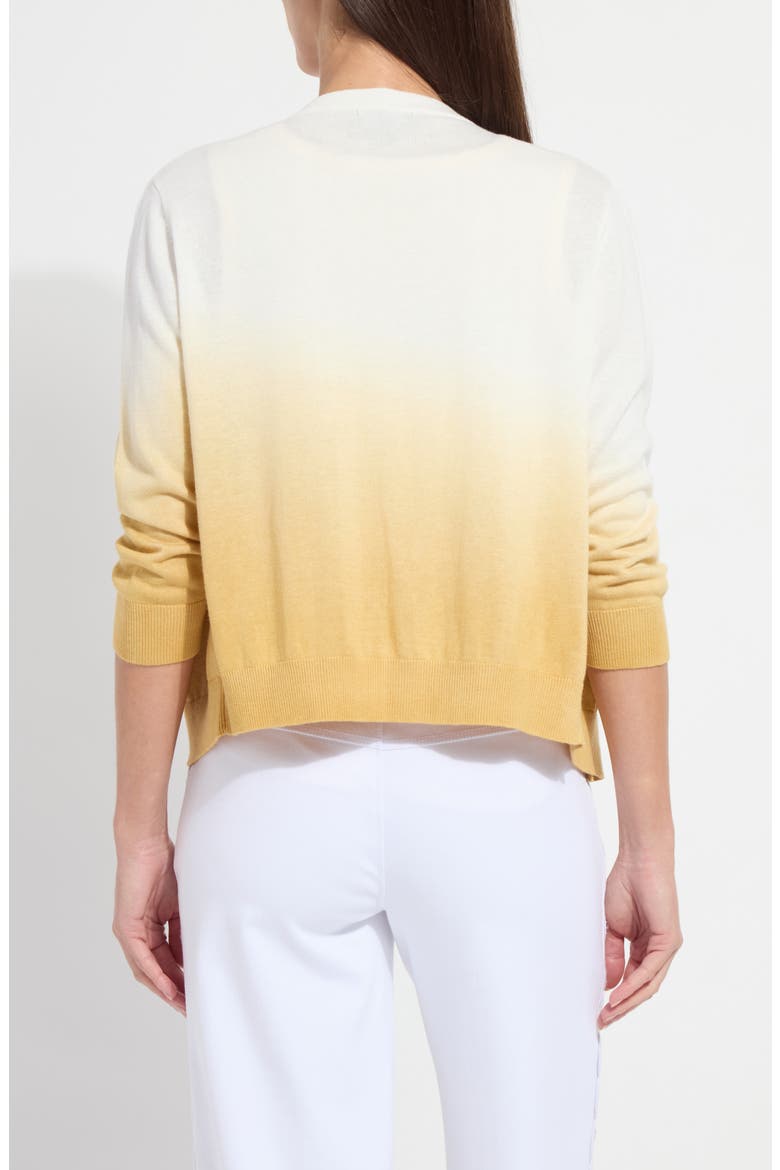 Reign Ombré Linen Blend Cardigan, Alternate, color, DIP DYE DARK GOLD