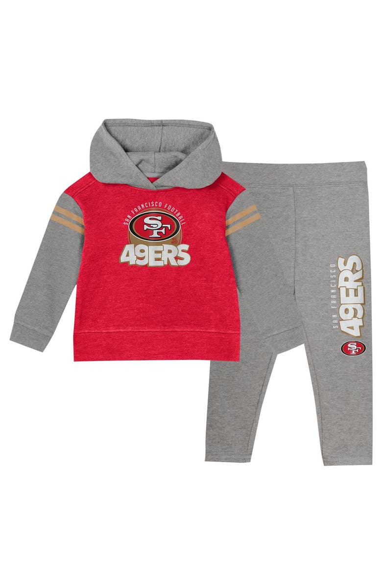 Outerstuff Toddler San Francisco 49ers Club House Long Sleeve Hoodie Top and Leggings Two-Piece Set, Main, color, Scarlet