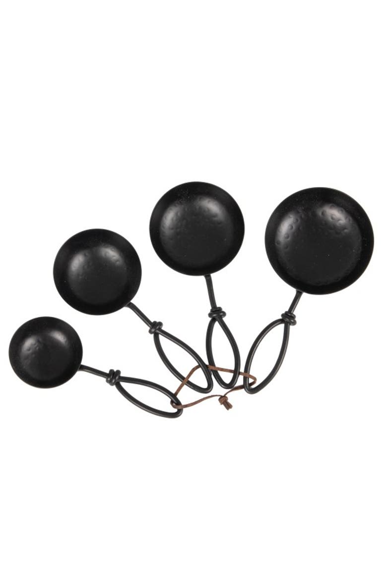Hammered Stainless Steel Scoops, Black, Set of 4, Alternate, color, Black