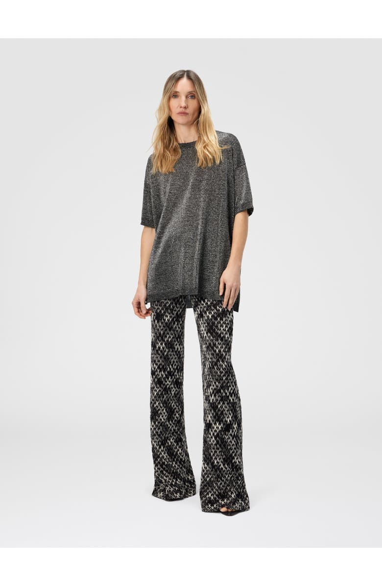 Missoni Boxy Crew Neck Sweater In Lamé, Alternate, color, Silver