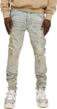 PURPLE BRAND Mud Ripped Skinny Jeans