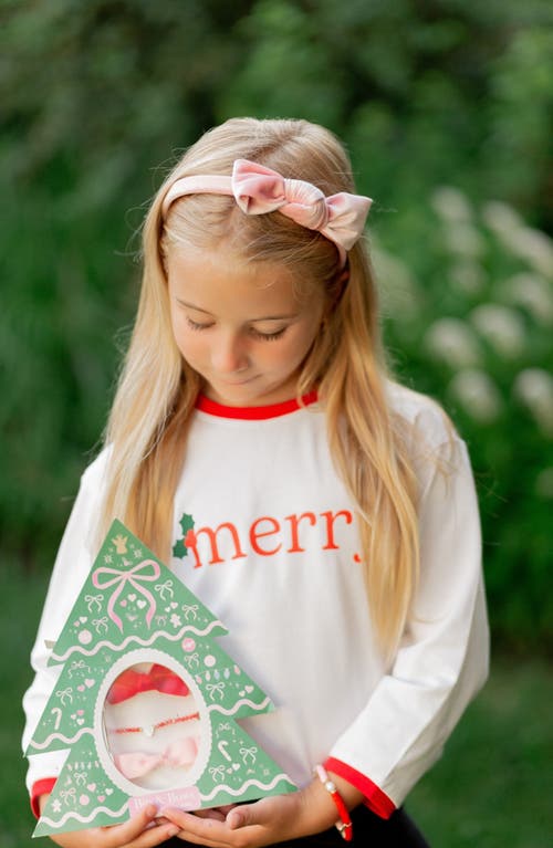 Bits & Bows Merry Long Sleeve T-shirt In White