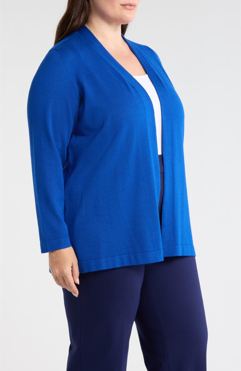 AK ANNE KLEIN Chatham Open Front Cardigan, Alternate, color, Santorini Blue