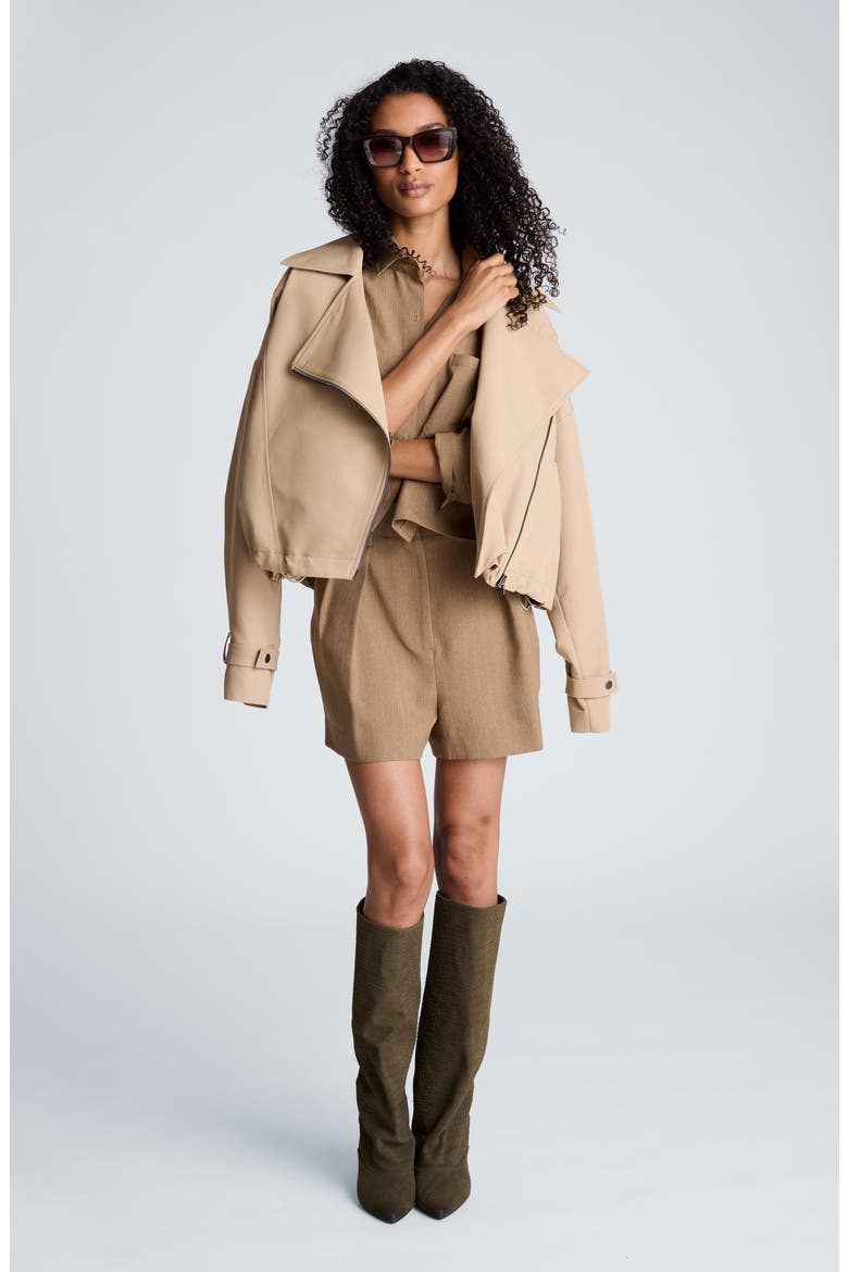 Boxy Moto Trench Jacket, Alternate, color, FARRO
