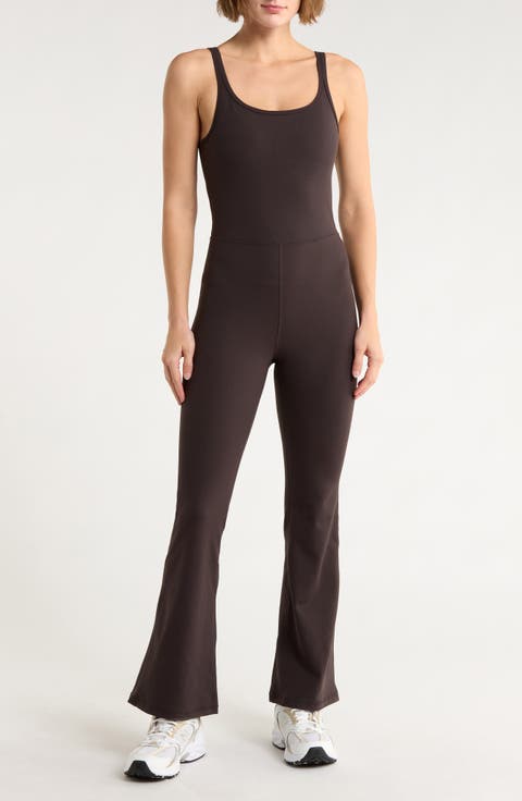 Felix Lux Ribbed Flare Leg Jumpsuit