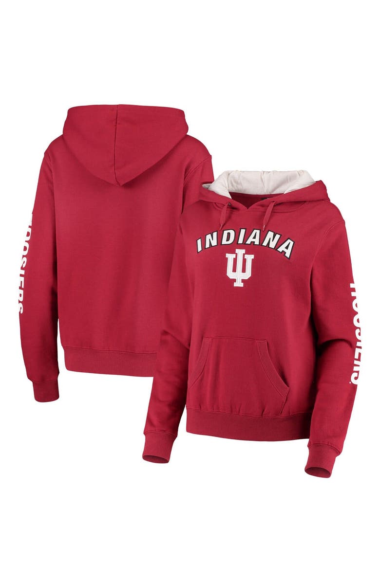 COLOSSEUM Women's Colosseum Crimson Indiana Hoosiers Loud and Proud Pullover Hoodie, Main, color, 