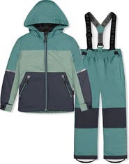 Deux par Deux Colorblock Lightweight Jacket & Foot Strap Pants Two Piece Snowsuit