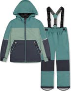 Deux par Deux Colorblock Lightweight Jacket & Foot Strap Pants Two Piece Snowsuit