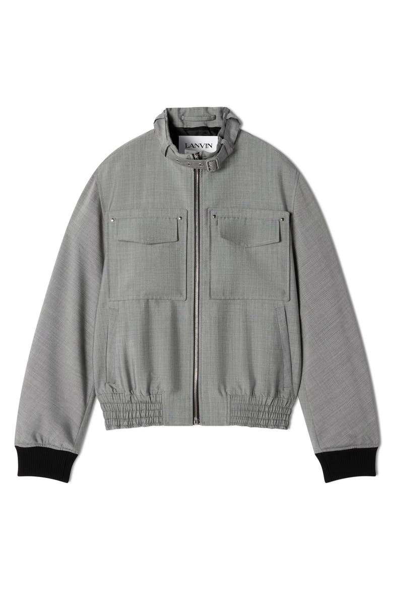 Black Mohair Wool Jacket, Alternate, color, Gray