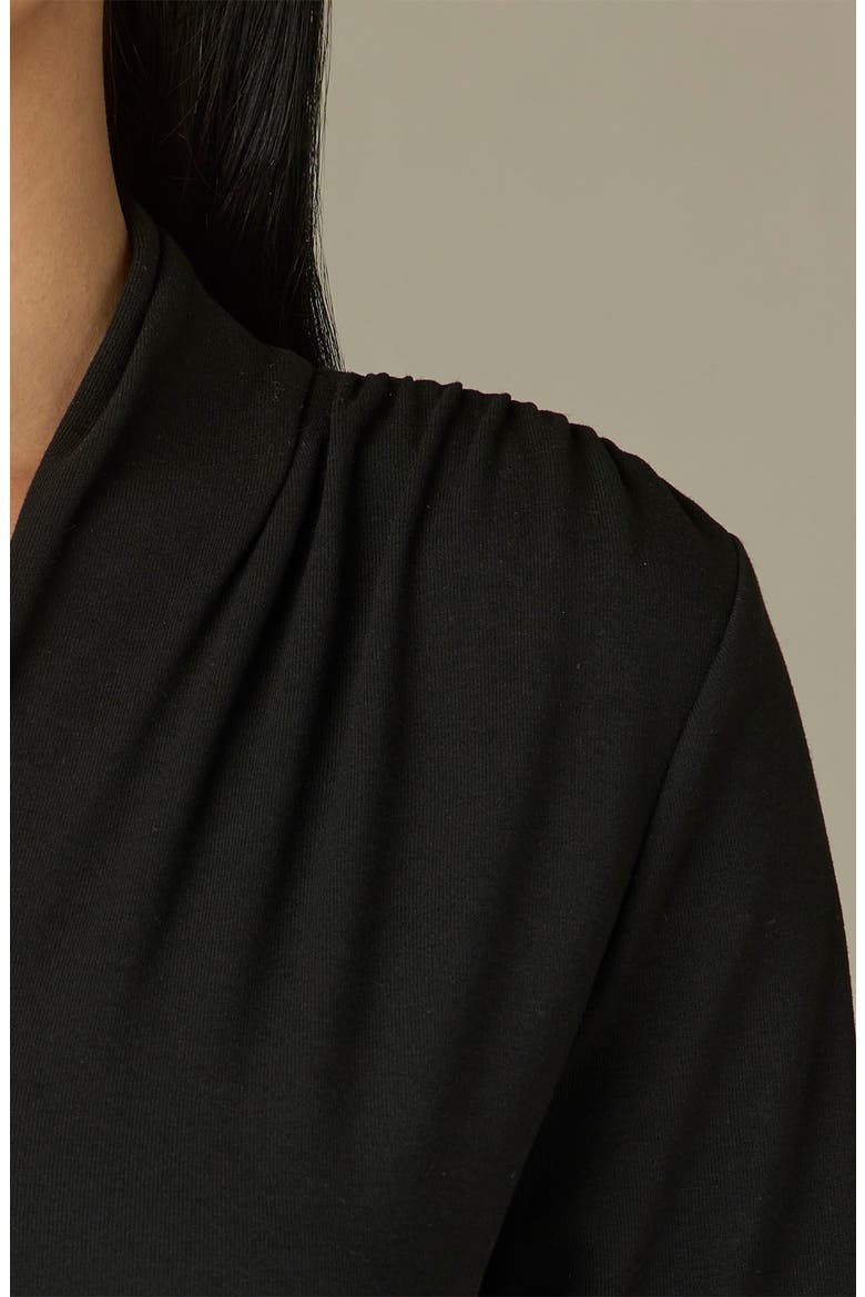 Shawl Neck Knit Top, Alternate, color, BLACK
