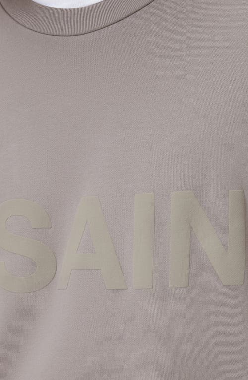 Allsaints Biggy Logo Print Relaxed Fit Sweatshirt In Chestnut Brown
