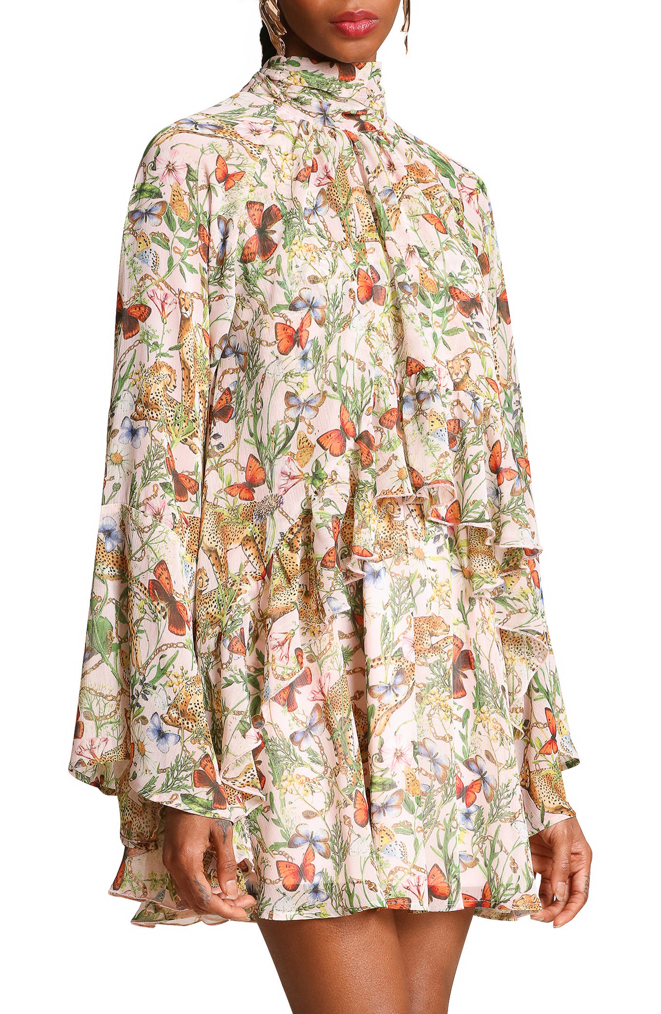 avec les filles women's long sleeves printed maxi dress Fkelyi Hummingbird Retro Flower Print Long Sleeve Maxi Dress for Women V-Neck Soft Casual Dress Flowy A-Line Dresses with Side Pockets for Party