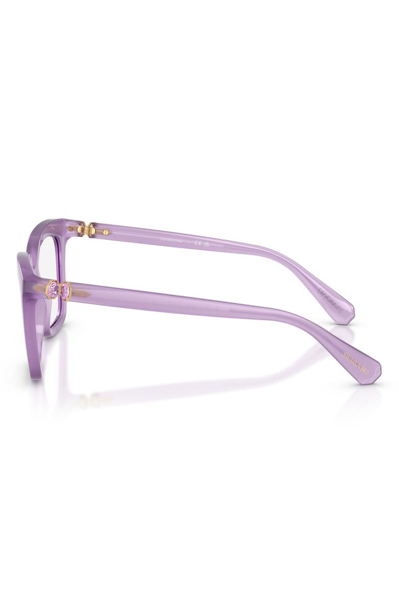 Swarovski 51mm Square Optical Glasses, Alternate, color, Milky Lilac/ Demo Lens