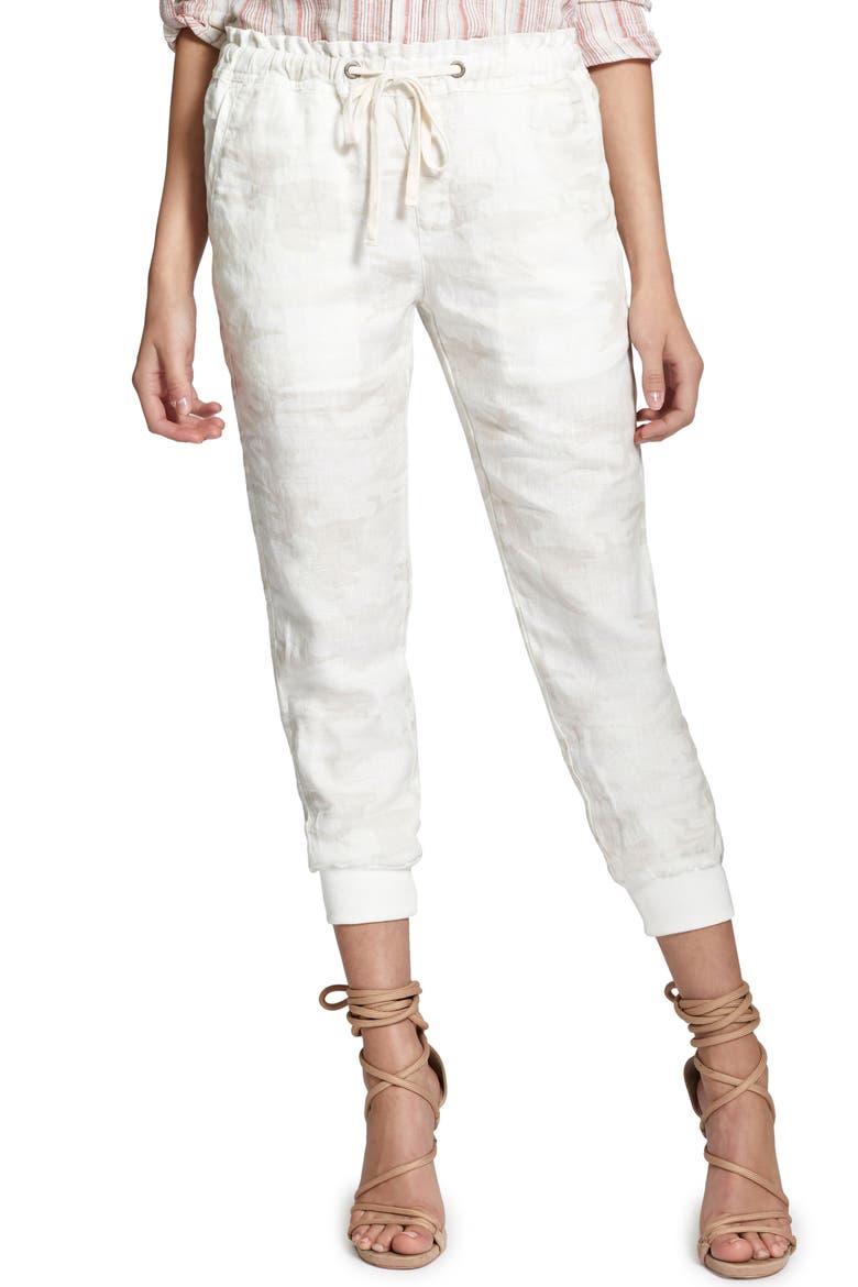 Troop Camo Linen Jogger Pants, Main, color, WHITE CAMO