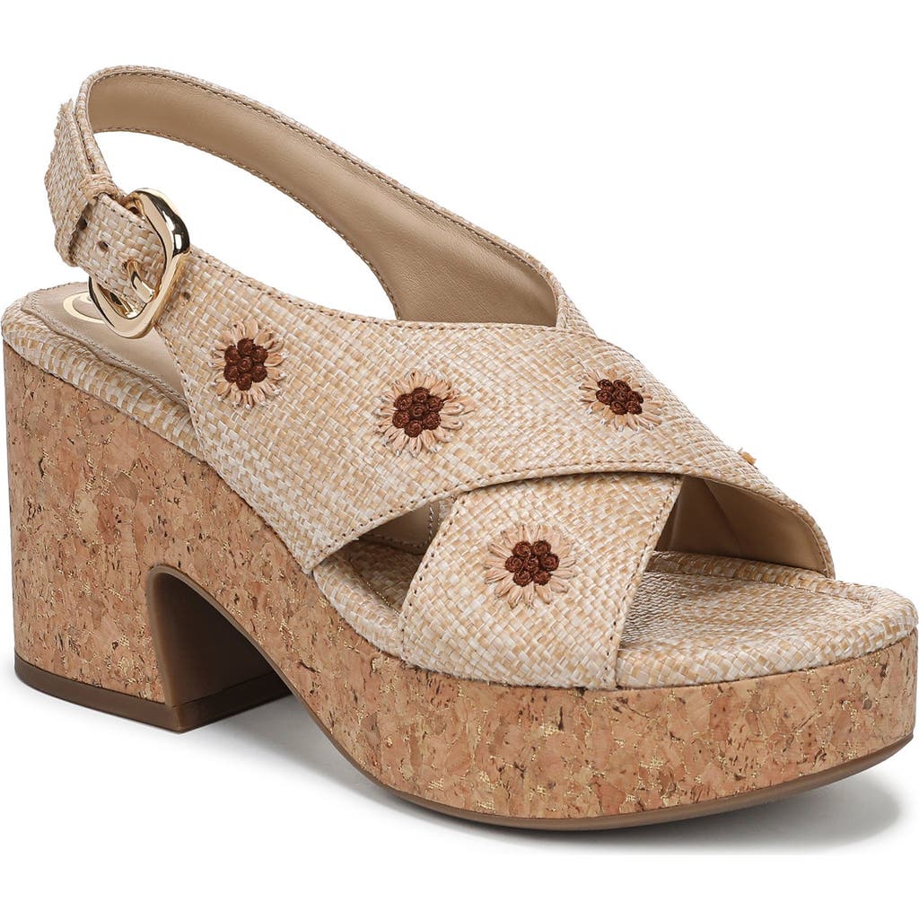 Sam & Libby Hanfleur Platform Slingback Sandal In Light Natural Multi