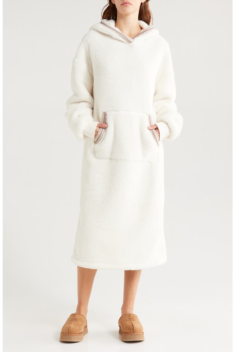 Long Fleece Hoodie, Main, color, CRM