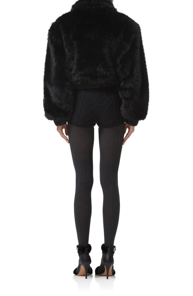 AFRM Adelaide Faux Fur Crop Coat, Alternate, color, Noir