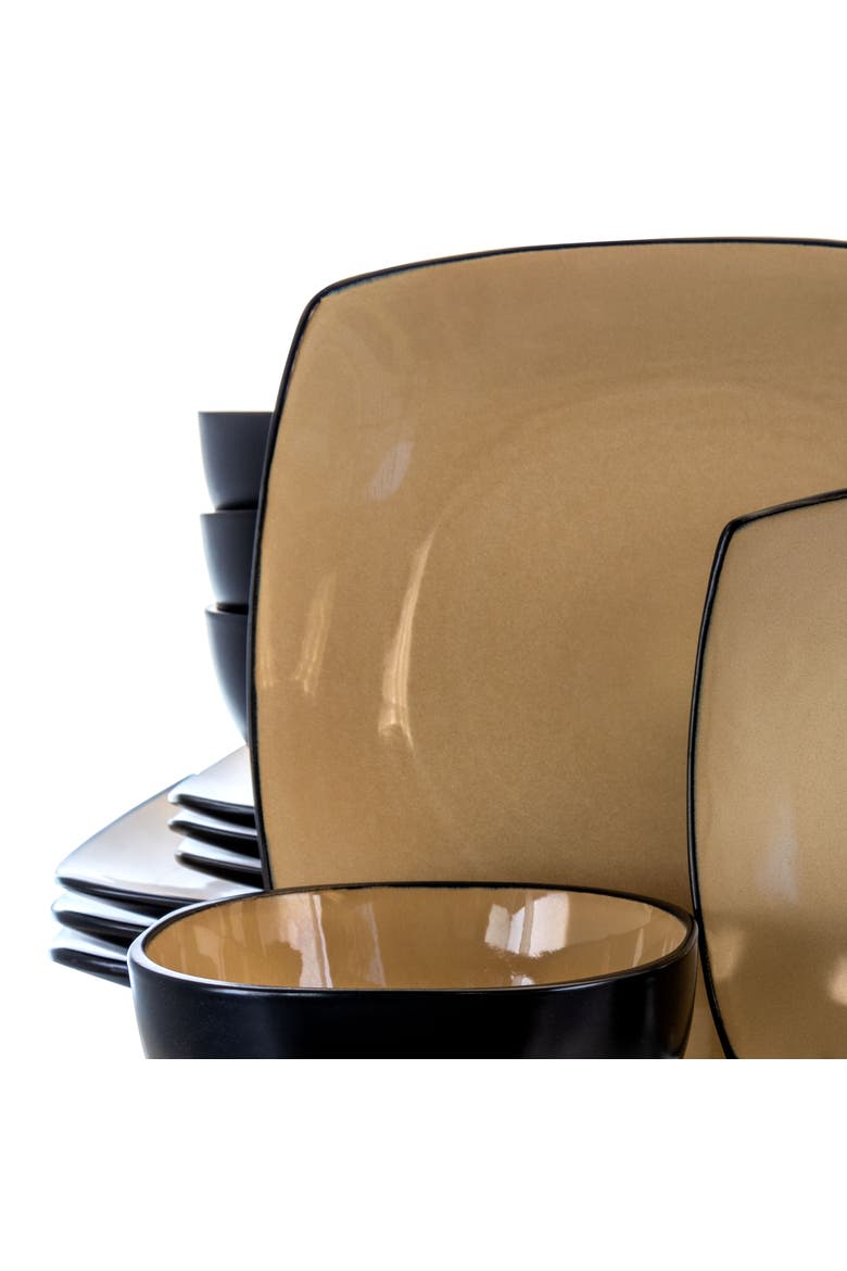 16 pc Dinnerware, Taupe Square Shape, Alternate, color, Beige