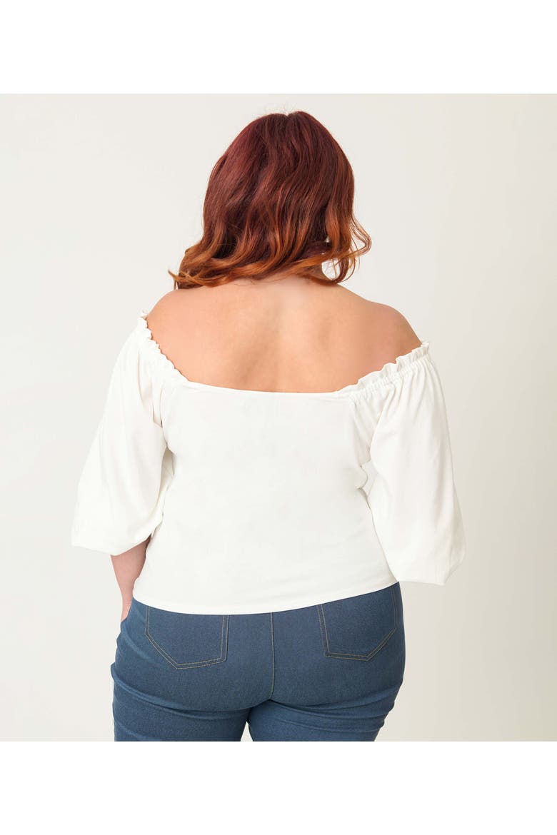 Plus Size Peasant Sleeve Blouse, Alternate, color, Solid Ivory