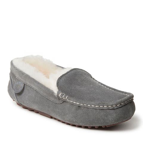Fireside Mel Genuine Shearling Moccasin Slipper (Women)