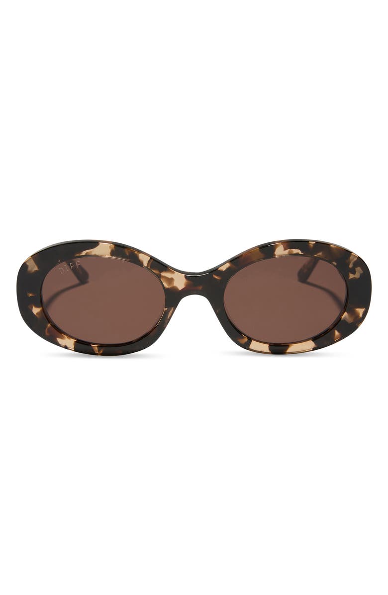 DIFF Lainey 52mm Oval Sunglasses, Main, color, Espresso Tortoise / Brown