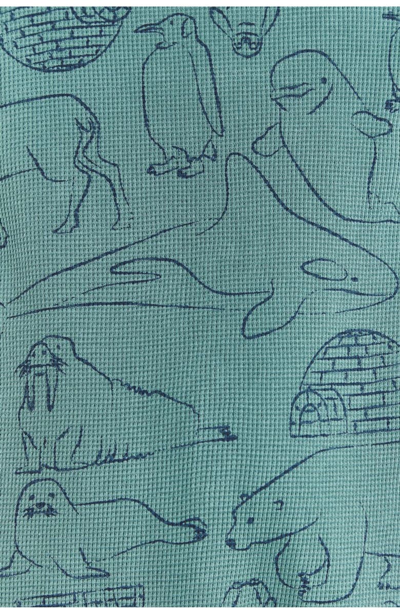 Babycottons Premium Cotton Camou Waffle Footie Pajamas For Infant, Alternate, color, Green