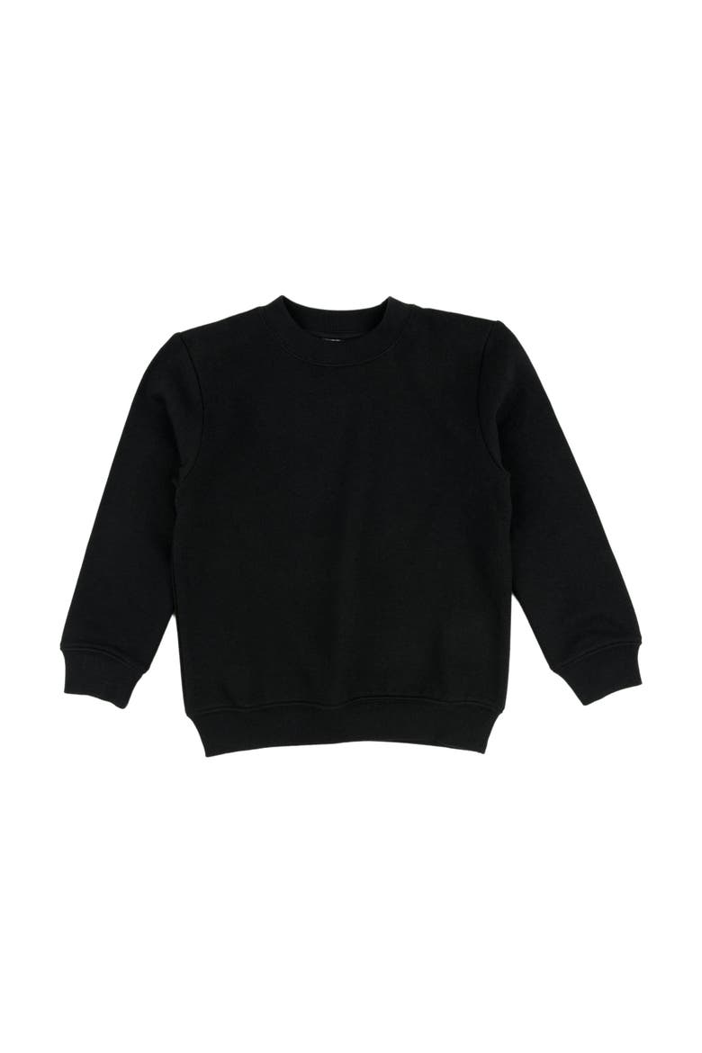 Kids Pullover Sweatshirt, Long Sleeve, Solid Colors, Main, color, BLACK