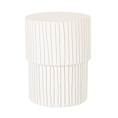 Striped Cylindrical Accent Table