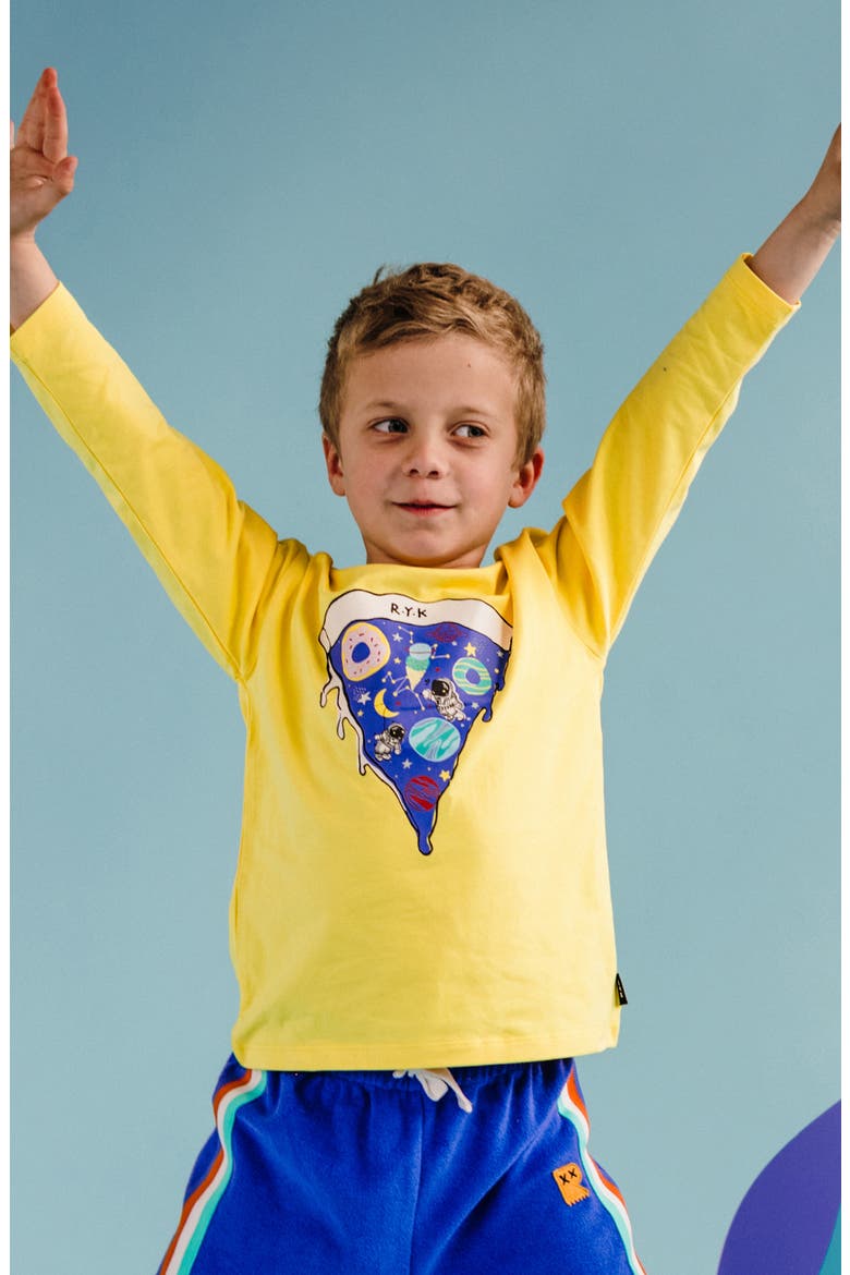 Kids' Long Sleeve Graphic T-Shirt, Alternate, color, MUSTARD