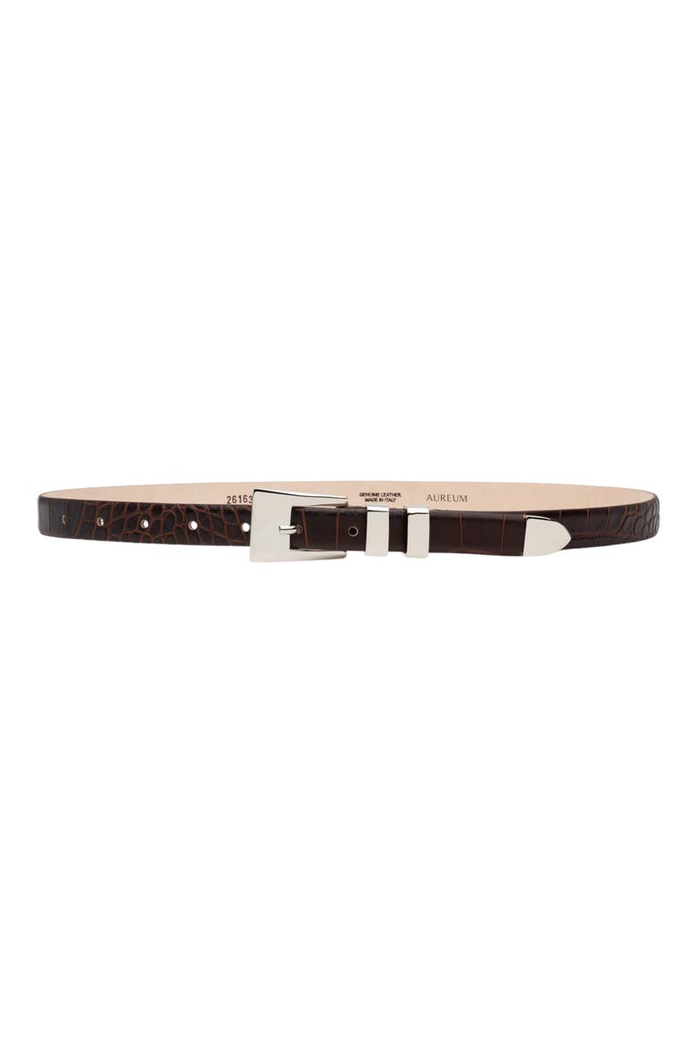 Sofia Belt, Main, color, ESPRESSO CROC/ SILVER