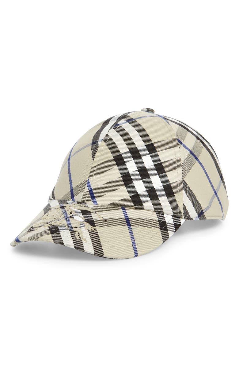 Burberry Check Adjustable Twill Baseball Cap, Main, color, 