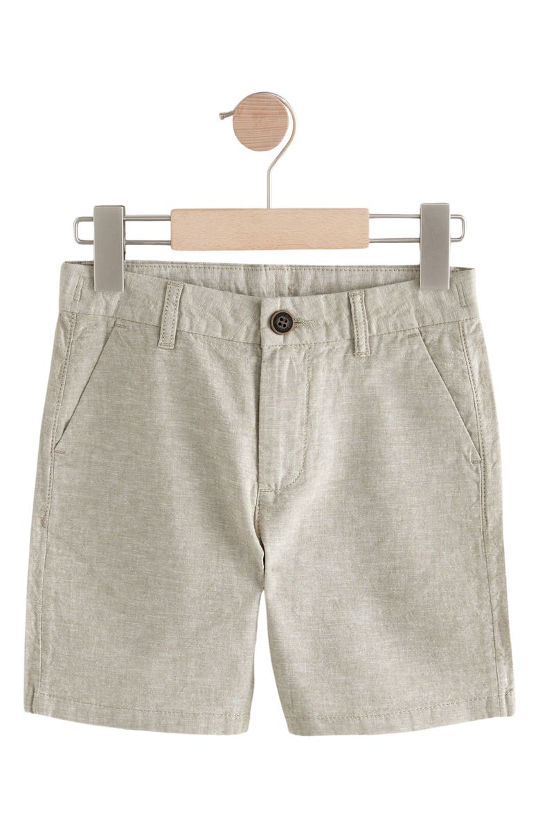 NEXT Kids' Linen & Cotton Chino Shorts, Main, color, Cream