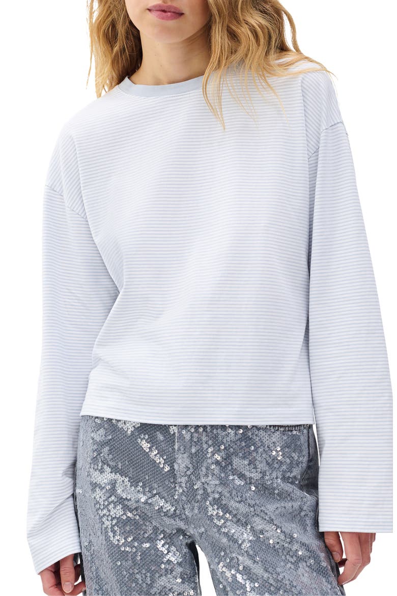 Kelly Stripe Boxy T-Shirt, Main, color, LIGHT BLUE