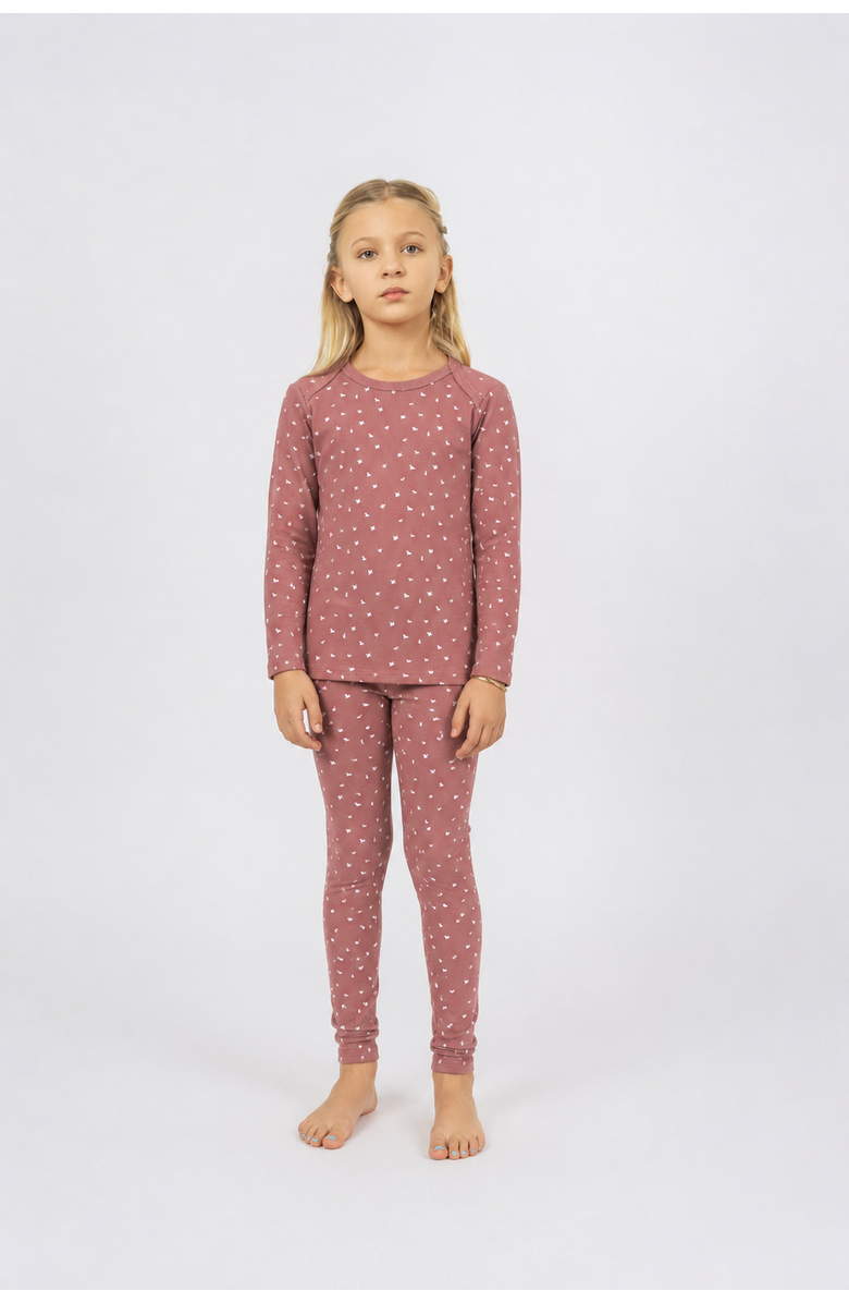 Fragile Girl Bird Print 2 Piece French Fleece Top and Pants Set, Alternate, color, Rosette