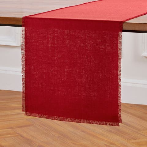 Linen Table Runner for Dining Table, Holiday and Everyday Table Decor - Fringe