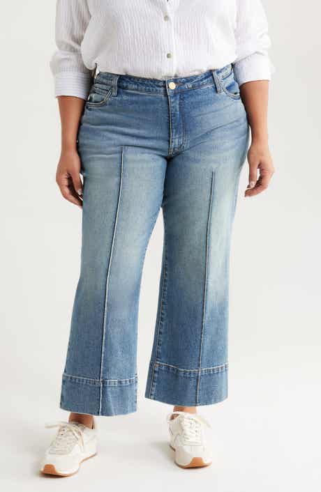 Meg Seamed High Waist Ankle Wide Leg Jeans