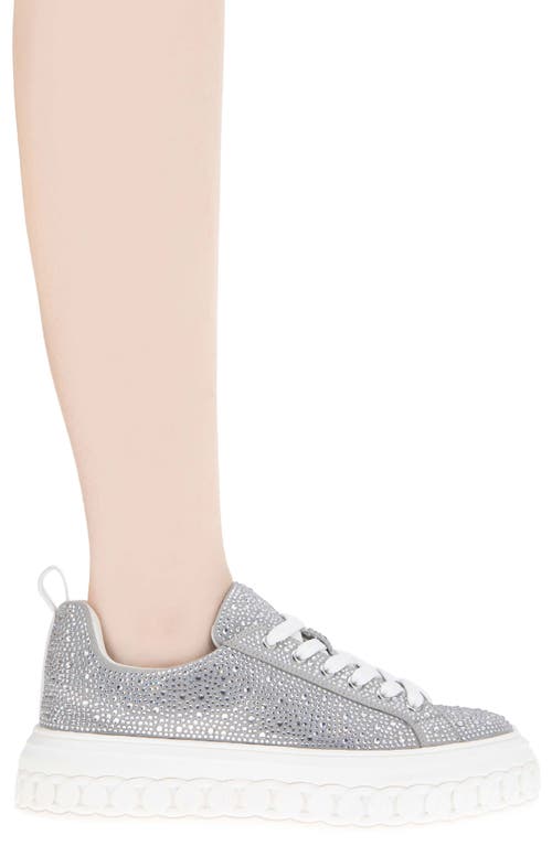 Bcbgeneration Women's Riso Lace-up Platform Sneakers In Silver Rhinestones