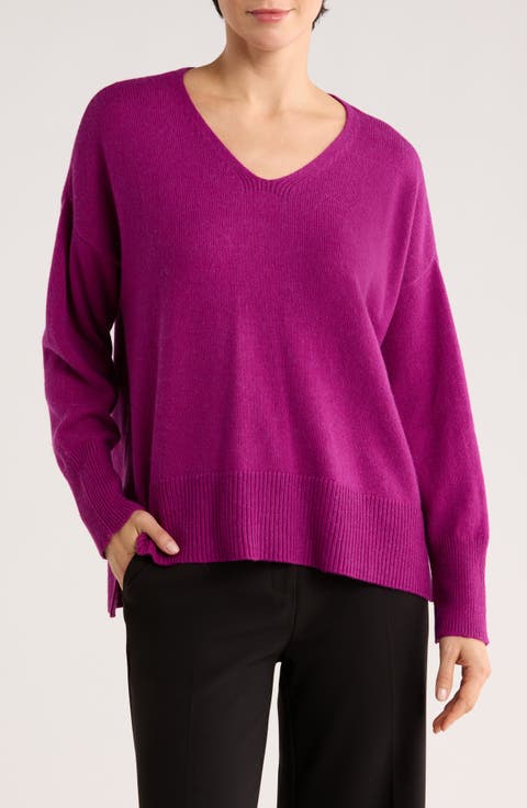 V-Neck Organic Cotton & Recycled Cashmere Blend Sweater