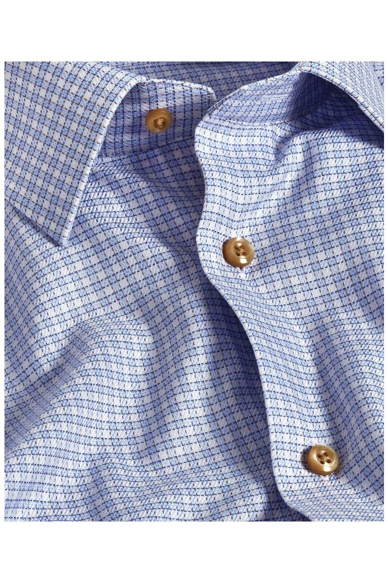 Regular Fit Check Print Cotton Dress Shirt, Alternate, color, SKY/ CHOCOLATE