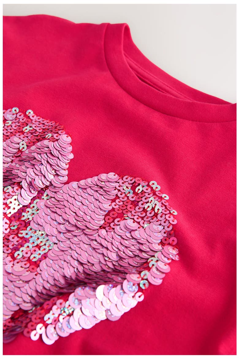 Kids' Sequin Heart T-Shirt, Alternate, color, RED