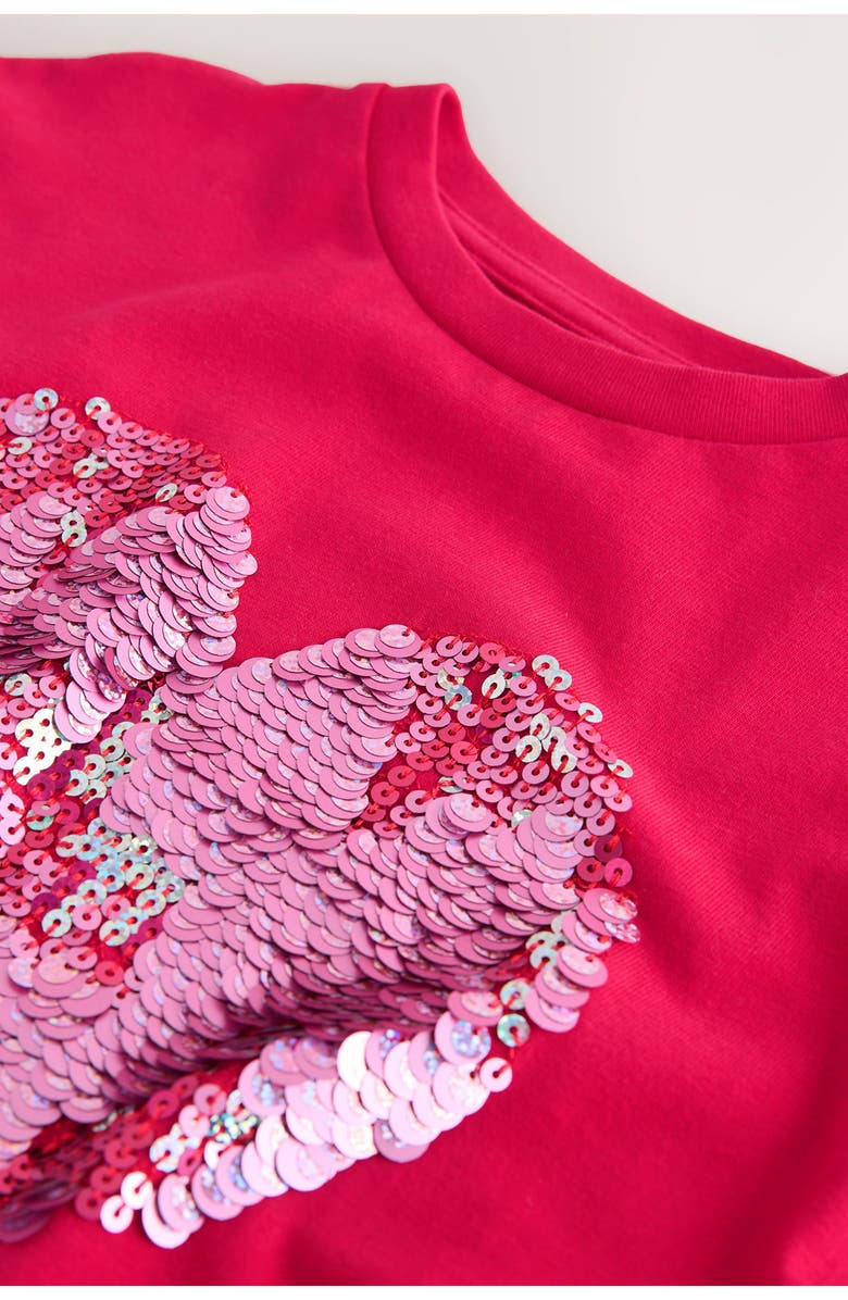 NEXT Kids' Sequin Heart T-Shirt, Alternate, color, Red