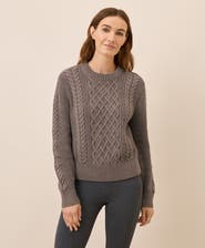 Pact Organic Cotton Cable Knit Crew Sweater