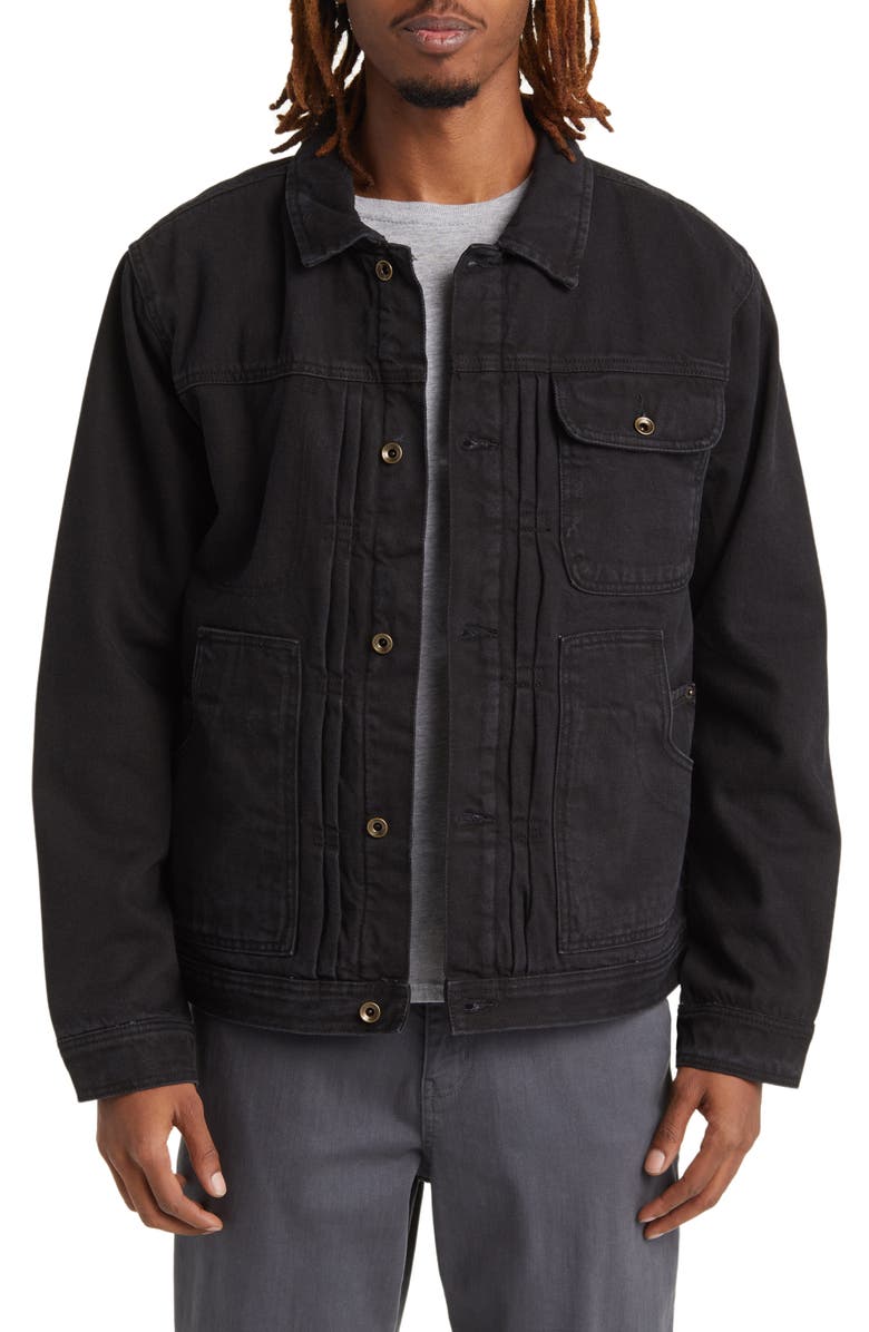 Vans Donato Denim & High Pile Fleece Trucker Jacket, Main, color, 