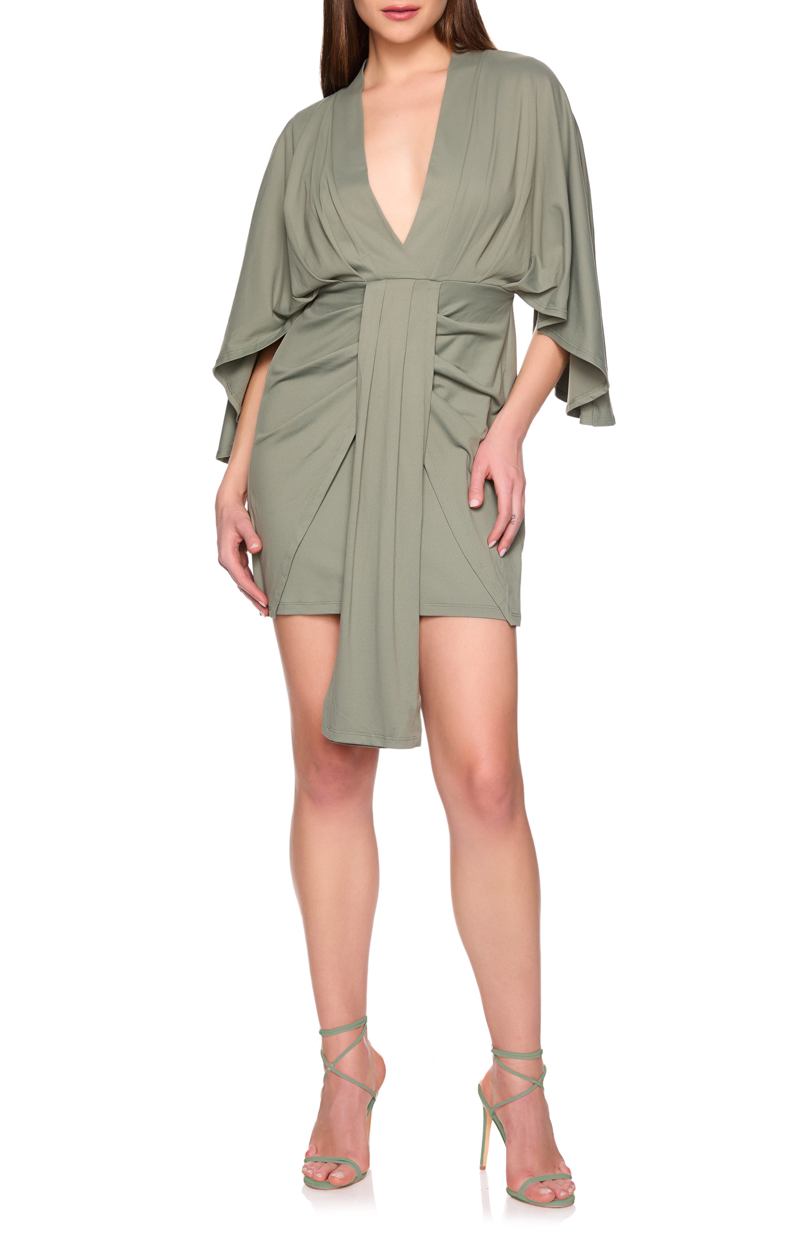 Susana Monaco Pleated Dolman Minidress