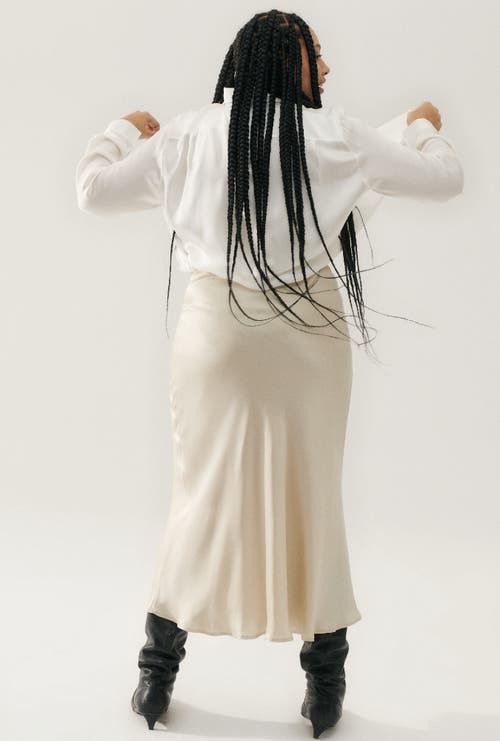 Silk Laundry Long Bias Cut Skirt Hazelnut In Hazelnut