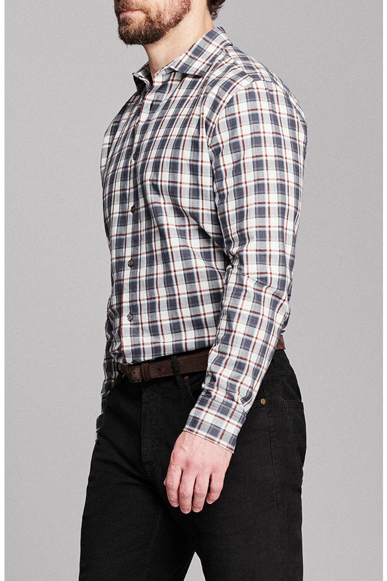 Hutcheson Plaid Button-Up Shirt, Alternate, color, CARBON BLUE MULTI